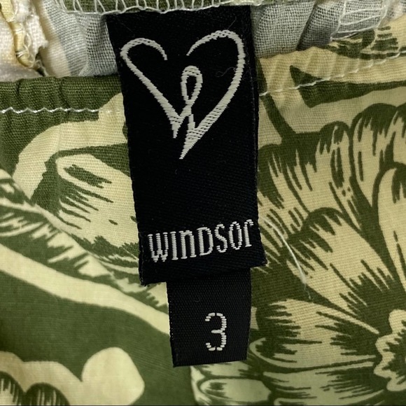 Windsor Sweetheart Green Floral Halter Spring Midi Flare Dress Size Small - Picture 3 of 7